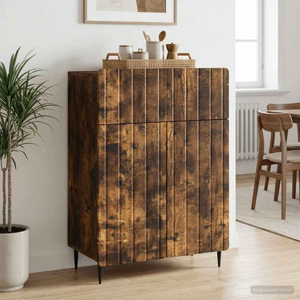 Sideboard med låda Rökt ek 66 x 34,5 x 92 cm Konstruerat trä