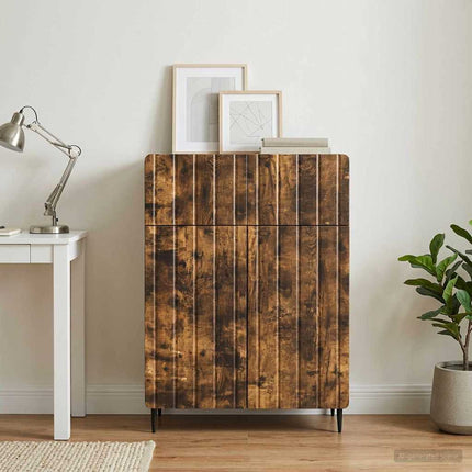 Sideboard med låda Rökt ek 66 x 34,5 x 92 cm Konstruerat trä