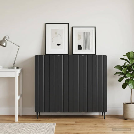 Sideboard Svart 89 x 34,5 x 82 cm Konstruerat trä