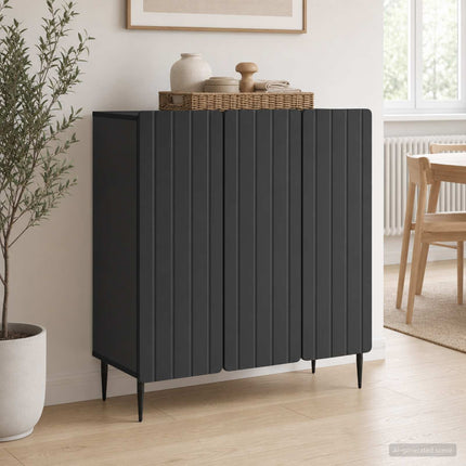 Sideboard Svart 89 x 34,5 x 82 cm Konstruerat trä