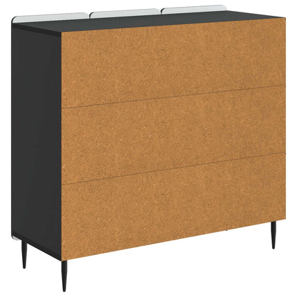Sideboard Svart 89 x 34,5 x 82 cm Konstruerat trä