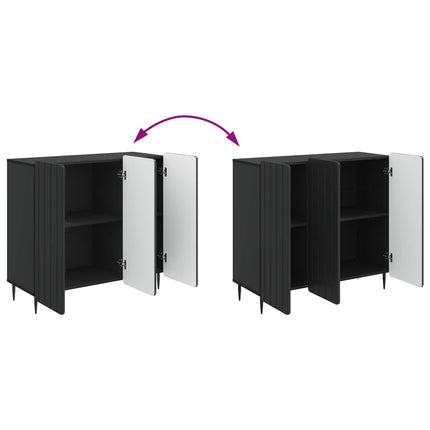 Sideboard Svart 89 x 34,5 x 82 cm Konstruerat trä