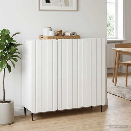 Sideboard Vit högglans 89 x 34,5 x 82 cm Konstruerat trä
