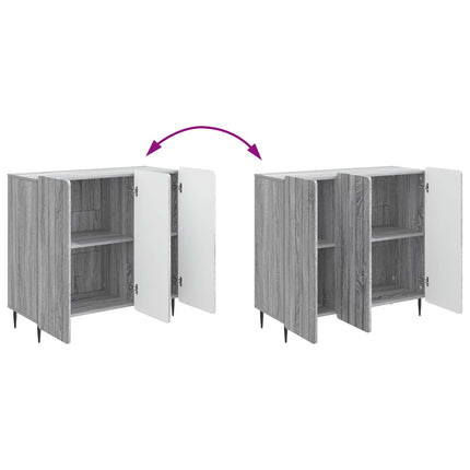Sideboard Grå sonoma-ek 89 x 34,5 x 82 cm Konstruerat trä