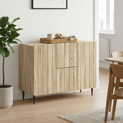 Sideboard med låda Sonoma-ek 89 x 34,5 x 62 cm Konstruerat trä