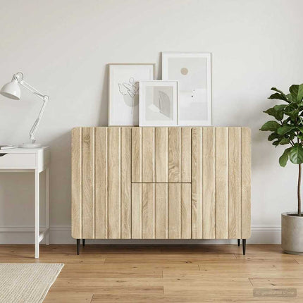Sideboard med låda Sonoma-ek 89 x 34,5 x 62 cm Konstruerat trä