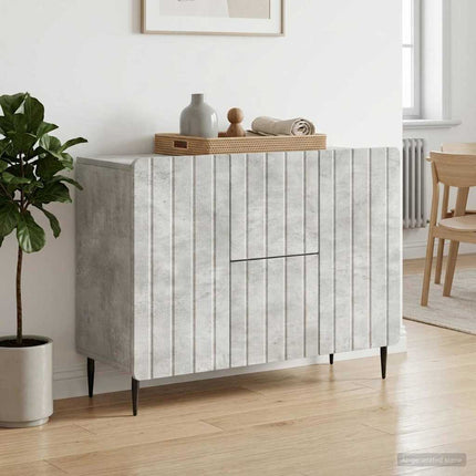 Sideboard med låda Betonggrå 89 x 34,5 x 62 cm Konstruerat trä
