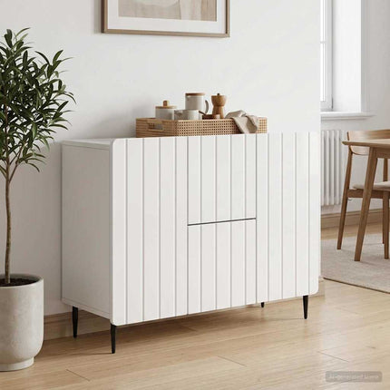 Sideboard Vit högglans 89 x 34,5 x 62 cm Konstruerat trä