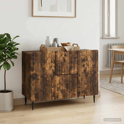 Sideboard med låda Rökt ek 89 x 34,5 x 62 cm Konstruerat trä
