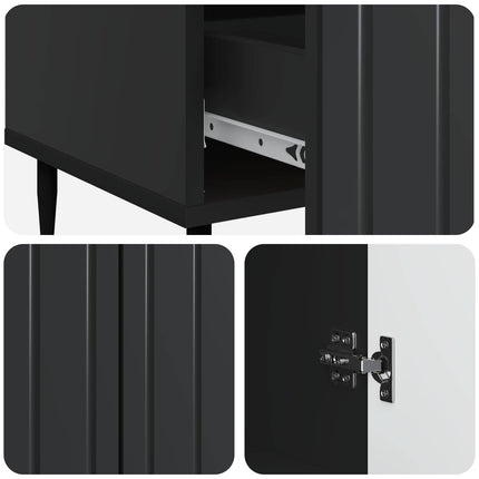 Sideboard med låda Svart 66 x 34,5 x 97 cm Konstruerat trä