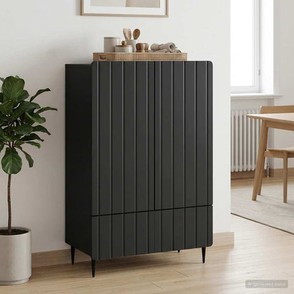 Sideboard med låda Svart 66 x 34,5 x 97 cm Konstruerat trä