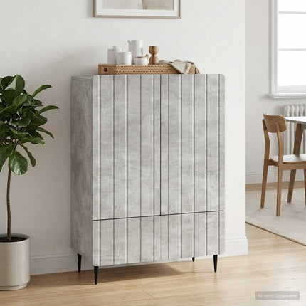 Sideboard med låda Betonggrå 66 x 34,5 x 97 cm Konstruerat trä