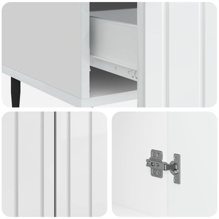 Sideboard Vit högglans 66 x 34,5 x 97 cm Konstruerat trä