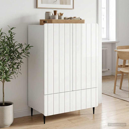 Sideboard Vit högglans 66 x 34,5 x 97 cm Konstruerat trä