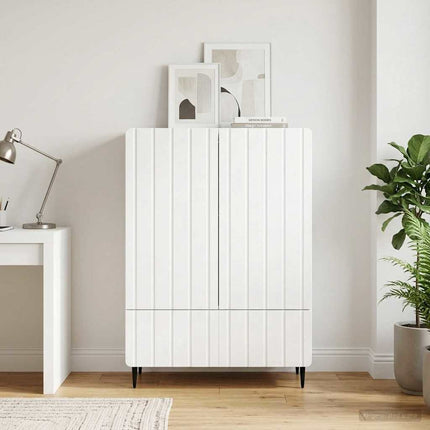 Sideboard Vit högglans 66 x 34,5 x 97 cm Konstruerat trä