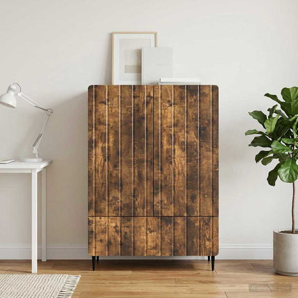 Sideboard med låda Rökt ek 66 x 34,5 x 97 cm Konstruerat trä