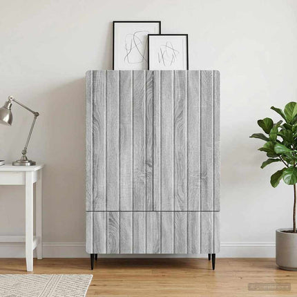 Sideboard Grå sonoma-ek 66 x 34,5 x 97 cm Konstruerat trä