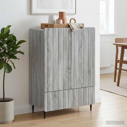 Sideboard Grå sonoma-ek 66 x 34,5 x 97 cm Konstruerat trä