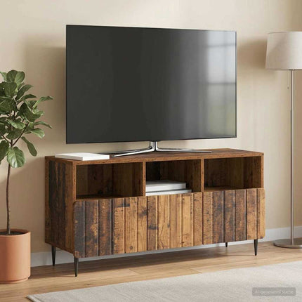 TV-skåp med låda Gammalt trä 102 x 34,5 x 50 cm Konstruerat trä