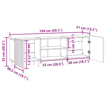 TV-skåp Sonoma-ek 150 x 31 x 52 cm Konstruerat trä