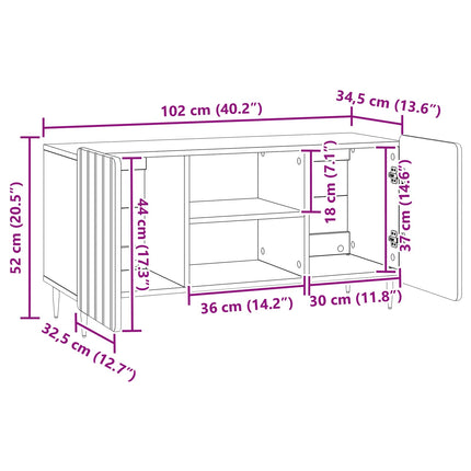 TV-skåp Sonoma-ek 102 x 34,5 x 52 cm Konstruerat trä