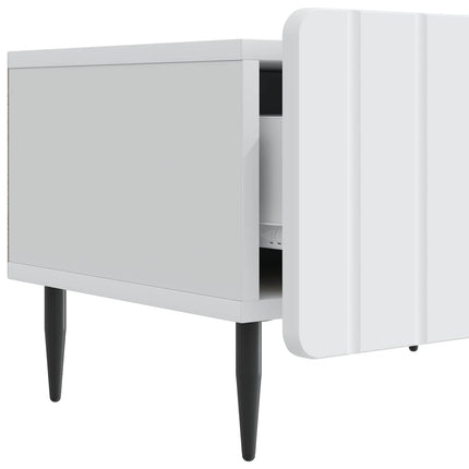 TV-skåp med låda Vit 147 x 34,5 x 32 cm Konstruerat trä