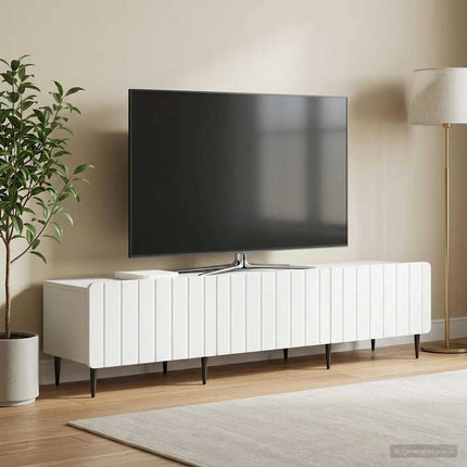 TV-skåp med låda Vit 147 x 34,5 x 32 cm Konstruerat trä