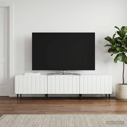 TV-skåp med låda Vit 147 x 34,5 x 32 cm Konstruerat trä