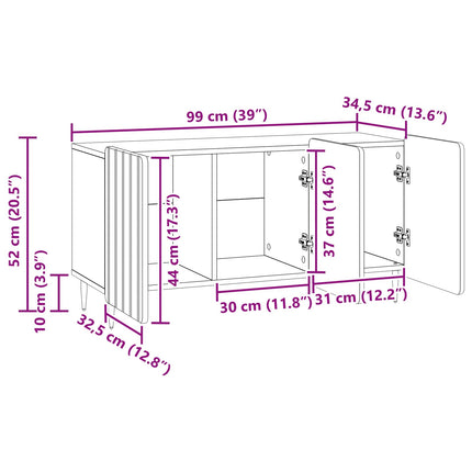 TV-skåp Gammalt trä 99 x 34,5 x 52 cm Konstruerat trä