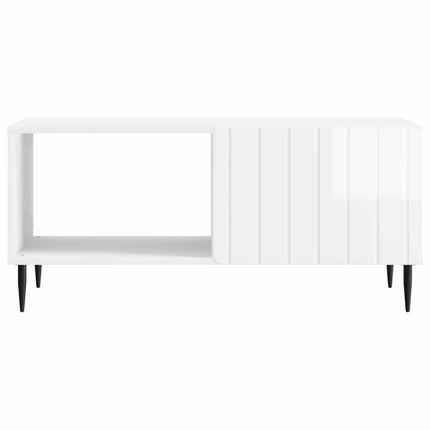 Kaffeebord Vit högglans 90 x 50 x 40 cm Konstruerat trä
