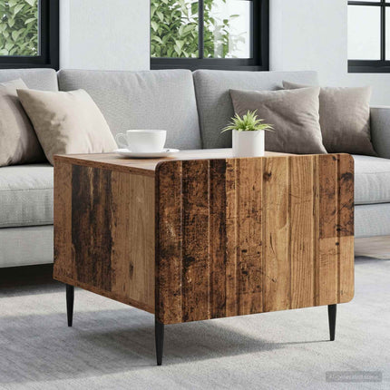 Kaffeebord med låda Gammalt trä 49 x 50 x 42 cm Konstruerat trä