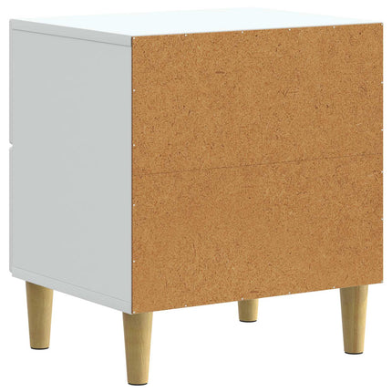Nattduksbord 2 pcs Vit 43 x 34,5 x 48 cm Konstruerat trä