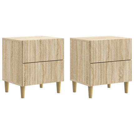 Nattduksbord 2 pcs Sonoma-ek 43 x 34,5 x 48 cm Konstruerat trä