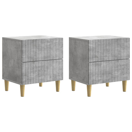 Nattduksbord 2 pcs Betonggrå 43 x 34,5 x 48 cm Konstruerat trä
