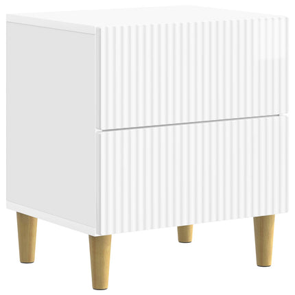 Nattduksbord Vit högglans 43 x 34,5 x 48 cm Konstruerat trä