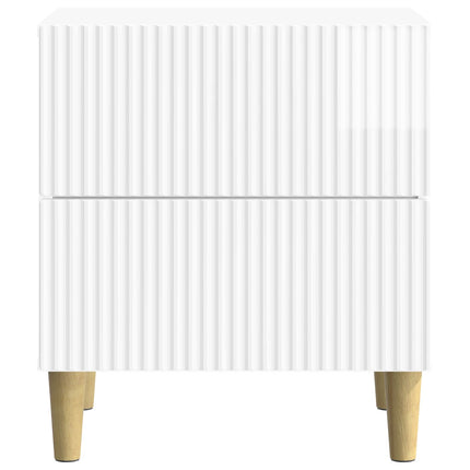 Nattduksbord med låda 2 pcs Vit högglans 43 x 34,5 x 48 cm