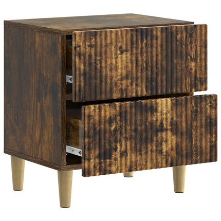 Nattduksbord 2 pcs Rökt ek 43 x 34,5 x 48 cm Konstruerat trä