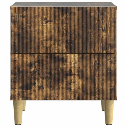 Nattduksbord 2 pcs Rökt ek 43 x 34,5 x 48 cm Konstruerat trä