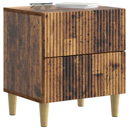 Nattduksbord med låda 2 pcs Gammalt trä 43 x 34,5 x 48 cm