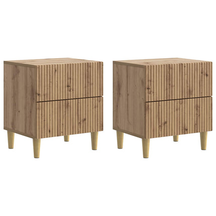 Nattduksbord 2 pcs Artisan-ek 43 x 34,5 x 48 cm Konstruerat trä