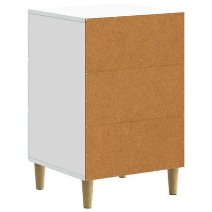 Nattduksbord med låda Vit 43 x 41 x 66,5 cm Konstruerat trä