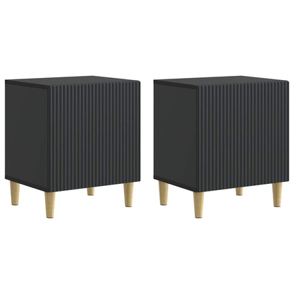 Nattduksbord 2 pcs Svart 43 x 34,5 x 50 cm Konstruerat trä