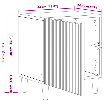 Nattduksbord 2 pcs Svart 43 x 34,5 x 50 cm Konstruerat trä