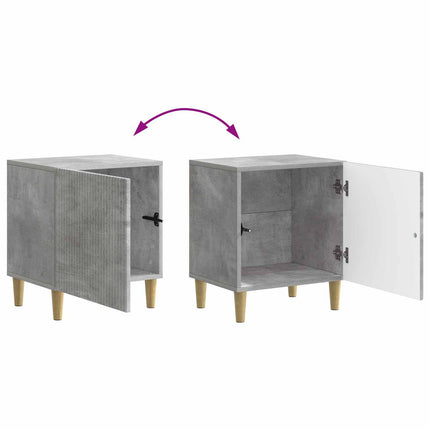 Nattduksbord 2 pcs Betonggrå 43 x 34,5 x 50 cm Konstruerat trä