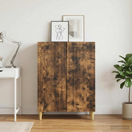 Sideboard Rökt ek 66 x 34,5 x 90 cm Konstruerat trä