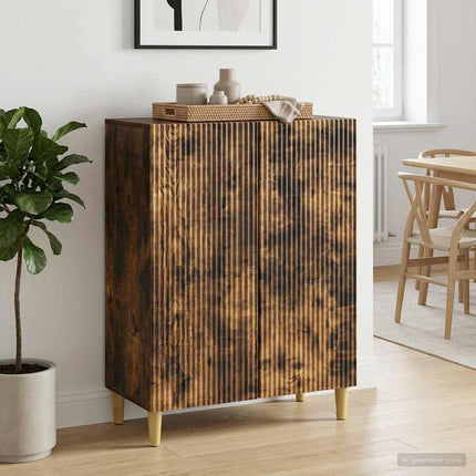 Sideboard Rökt ek 66 x 34,5 x 90 cm Konstruerat trä