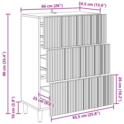 Lådans skåp Sonoma-ek 66 x 34,5 x 90 cm Konstruerat trä