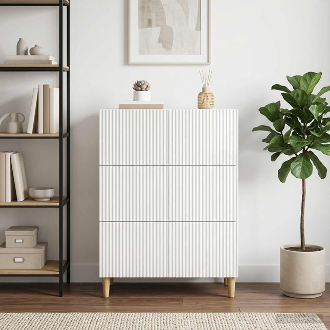 Lådans skåp 66 x 34,5 x 90 cm Konstruerat trä Vit högglans