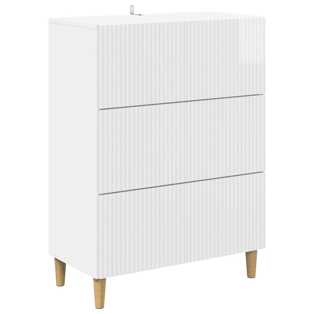 Lådans skåp 66 x 34,5 x 90 cm Konstruerat trä Vit högglans