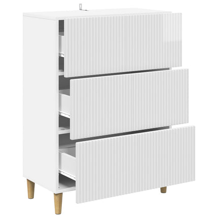 Lådans skåp Vit högglans 66 x 34,5 x 90 cm Konstruerat trä